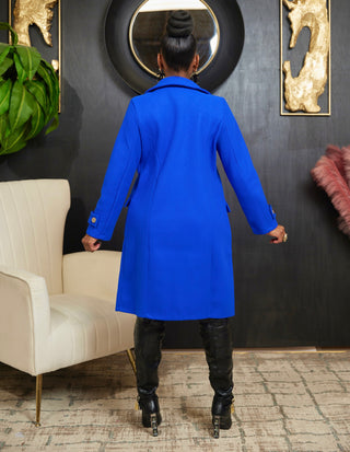 Fashion Forward double-breasted  coat ( Blue )