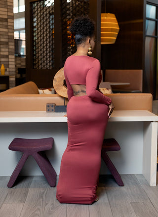 Helsa drape front Matte maxi dress