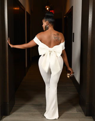 Satin And Techno Crepe Contast Jumpsuit