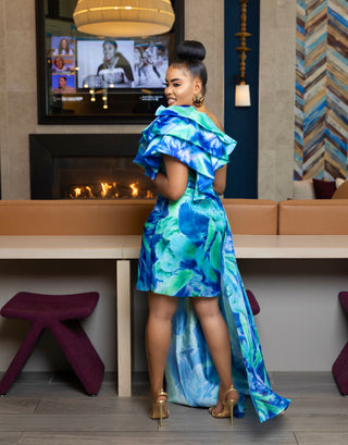 BLUE JOCELIN STATEMENT DRESS