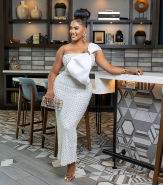 Senae pearl midi dress