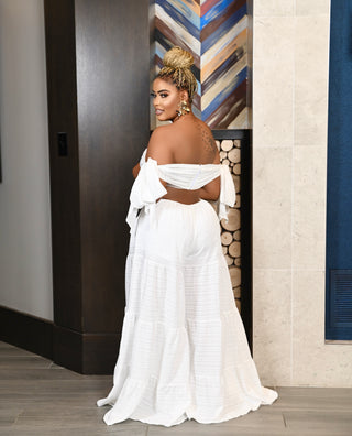 White Glander wide leg jumpsuit