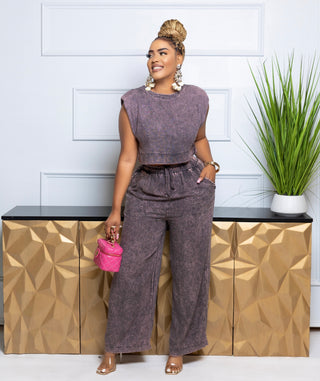 Acid washed two piece set