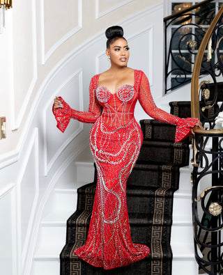 Oralia rhinestone form fitting silhouette dress