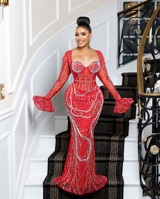 Oralia rhinestone form fitting silhouette dress