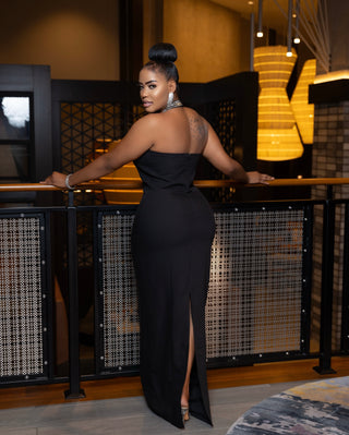 Breaking Even Beaded Keyhole Maxi Dress