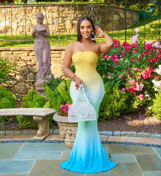 GRADIENT TUBE TOP MAXI DRESS