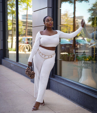 Treva Off-White Knit Set