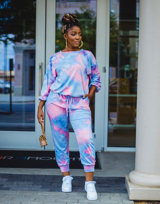 Casual tie dye jogger set