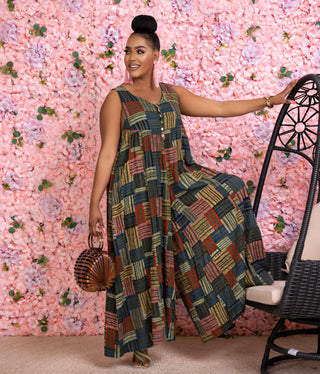TRIBAL PRINT COTTON JUMPSUIT