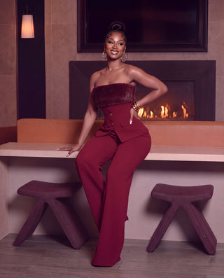Connie Faux Fur two-piece set