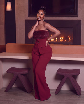 Connie Faux Fur two-piece set