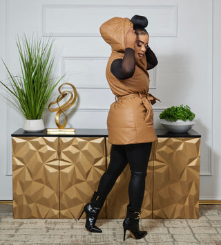 Mid-Length Hooded Puffer Vest