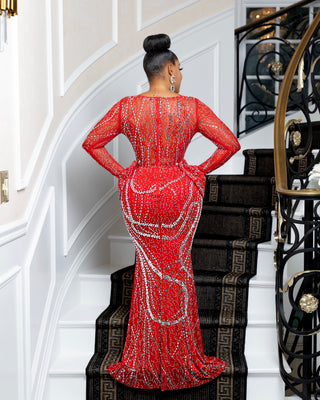 Oralia rhinestone form fitting silhouette dress