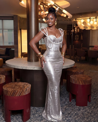 MEKAZIE METALLIC DRESS