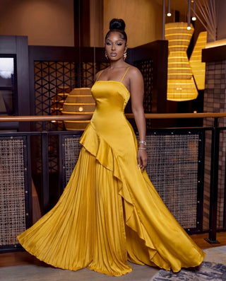 pleated satin maxi dress Take My Breath Away Satin Pleated Maxi In Kelly Green