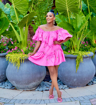 OFF SHOULDER TIERED RUFFLE FLORAL MINI DRESS