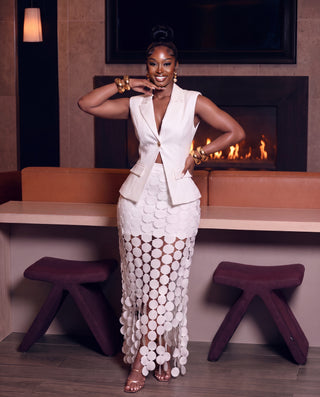 Imily white skirt set