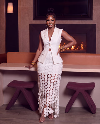 Imily white skirt set
