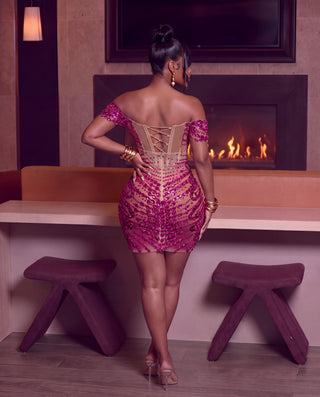 Lylah Crystal and sequin Mini dress