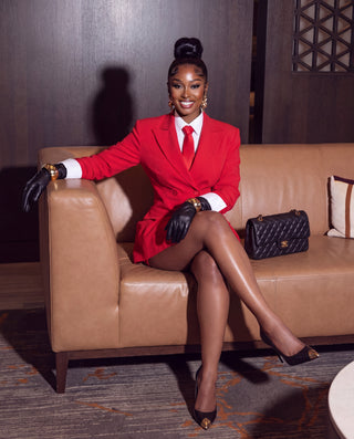 Red power blazer Mini dress set.