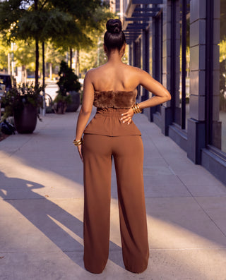 Connie Faux Fur two-piece set