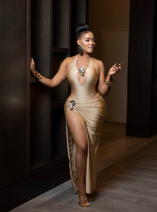 Goddess of gold swimsuit two piece set