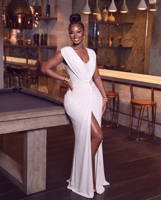 Gathered Detail Drape Gown