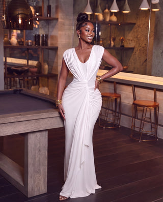 Gathered Detail Drape Gown