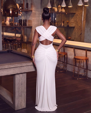 Gathered Detail Drape Gown