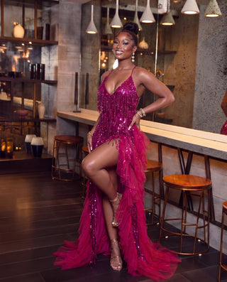 Albina fuchisa gown