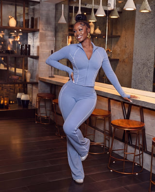 Long Slv Piping Active Wear set