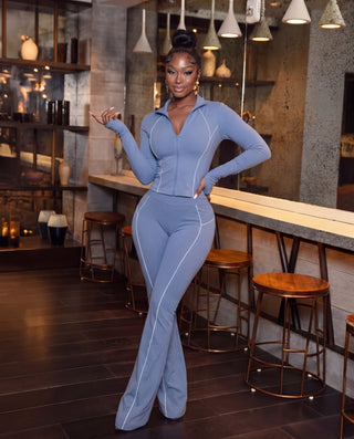Long Slv Piping Active Wear set