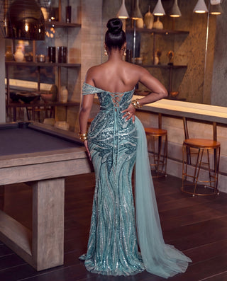 Luxury One Shoulder Sequin Dress