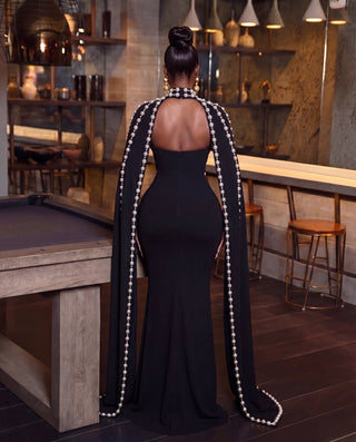 Lyavona intricate pearl-embellished gown