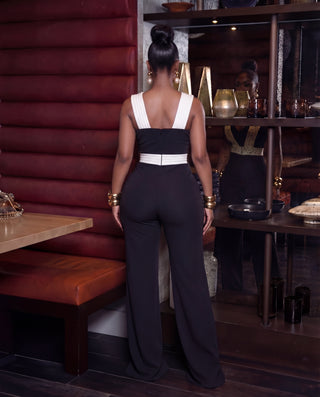 Pleat Detailed Strap Fashion Jumpsuit