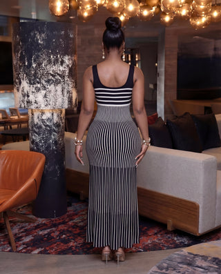 Tina Sleeveless Stripe Long Dress