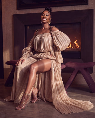 Kimalla Dramatic Sleeve Tassel Maxi Dress