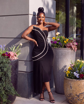 Élan Asymmetrical Bandage Dress.