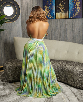 Freya pleated maxi dress