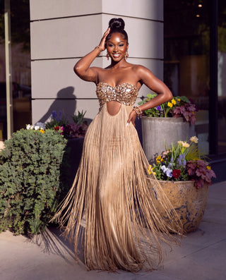 Desire fringe sequin dress