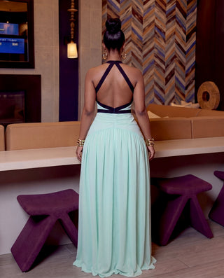 Mint contrast maxi dress