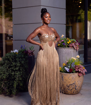 Desire fringe sequin dress