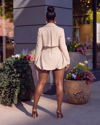 Lydia double-breasted belted coat dress