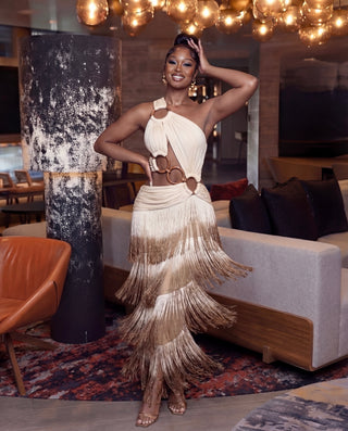 Nayoka Maxi Dress ( Brown )