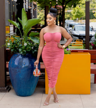 Ava Ruched Midi Dress