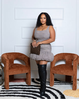 Alessio plaid bubble dress