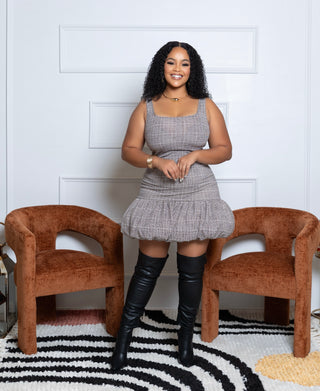 Alessio plaid bubble dress