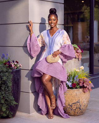Work of Art Ruffle High Low Maxi Dress