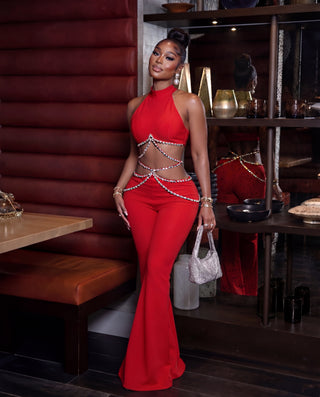 Crystal Bandage Pants Set